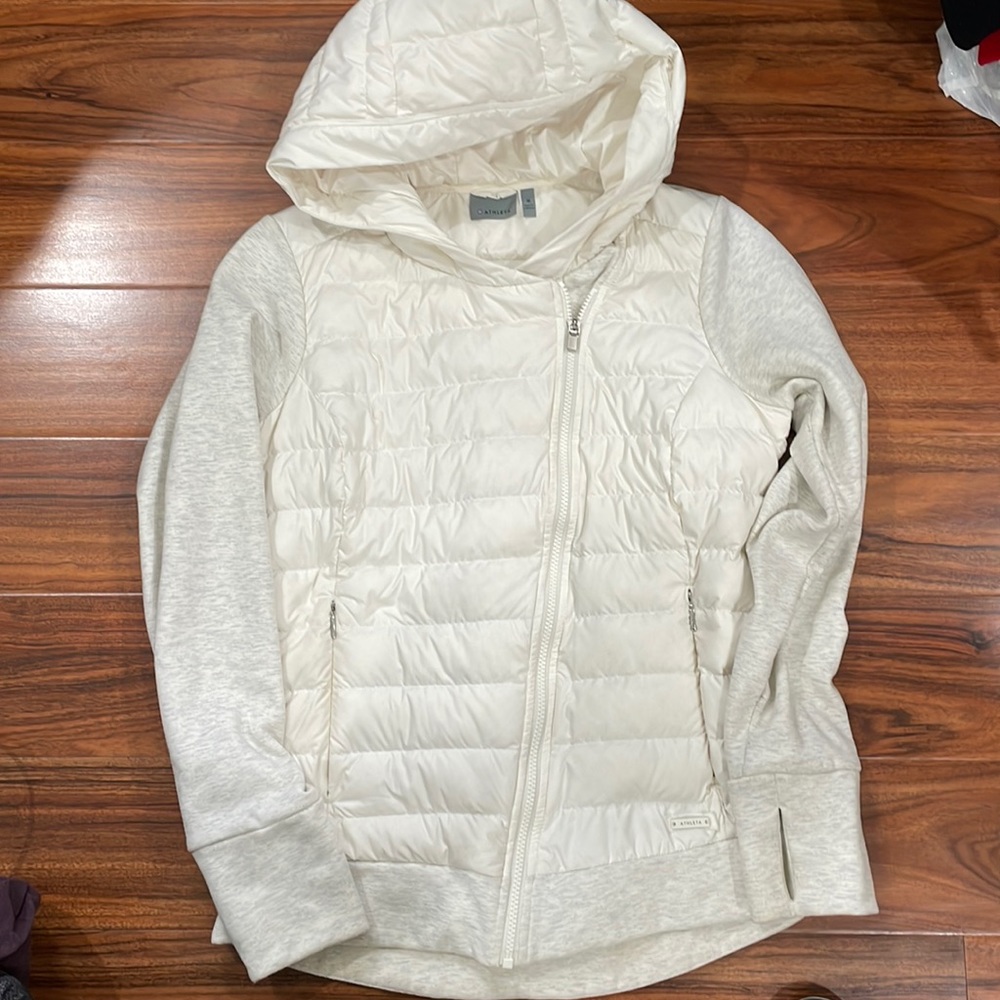 Athleta Down Filled Hooded Sweatshirt Jacket